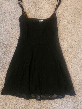 H&M Divided Black Skirt with Branded Waistband Size 12